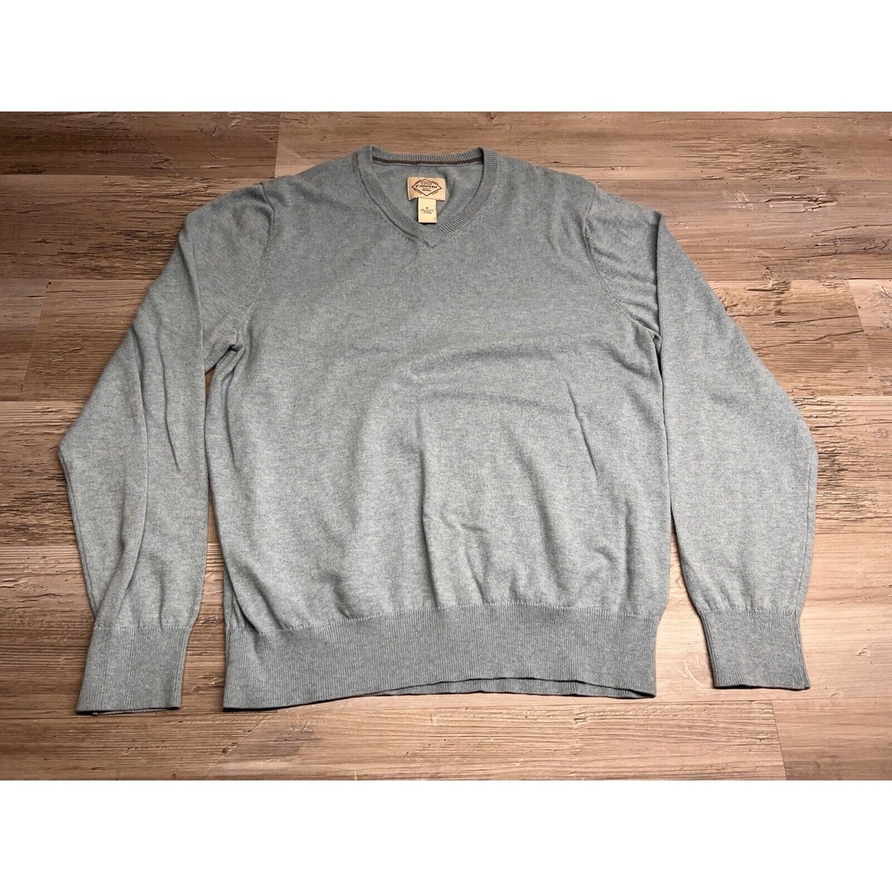 Vintage V-Neck Sweater Lightweight Cotton Blend St Johns Bay Preppy Grandpa Sz M